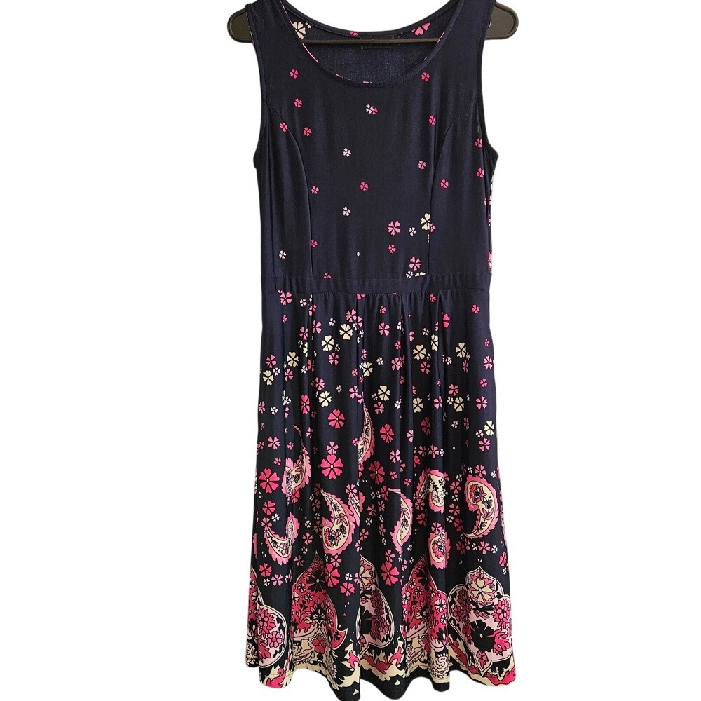 Reborn Women's Navy/White Floral Print Dress Size M